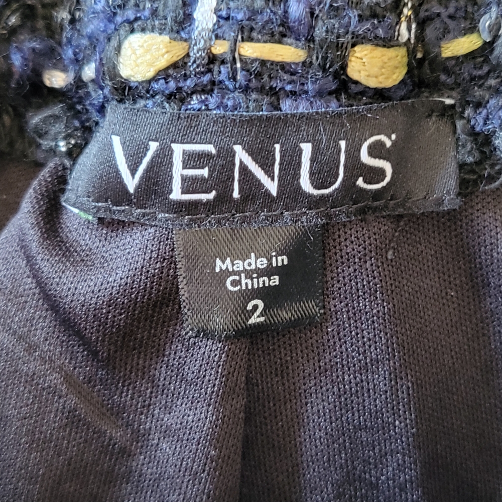 Venus Sz 2 Plaid Tweed Cropped Ankle Dress Pants Textured Business Casual EUC - Picture 4 of 10